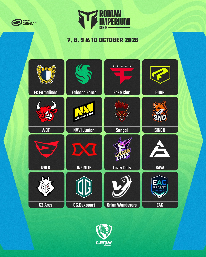 罗马帝国之声杯第九季参赛名单公布：FaZe“一枝独秀”