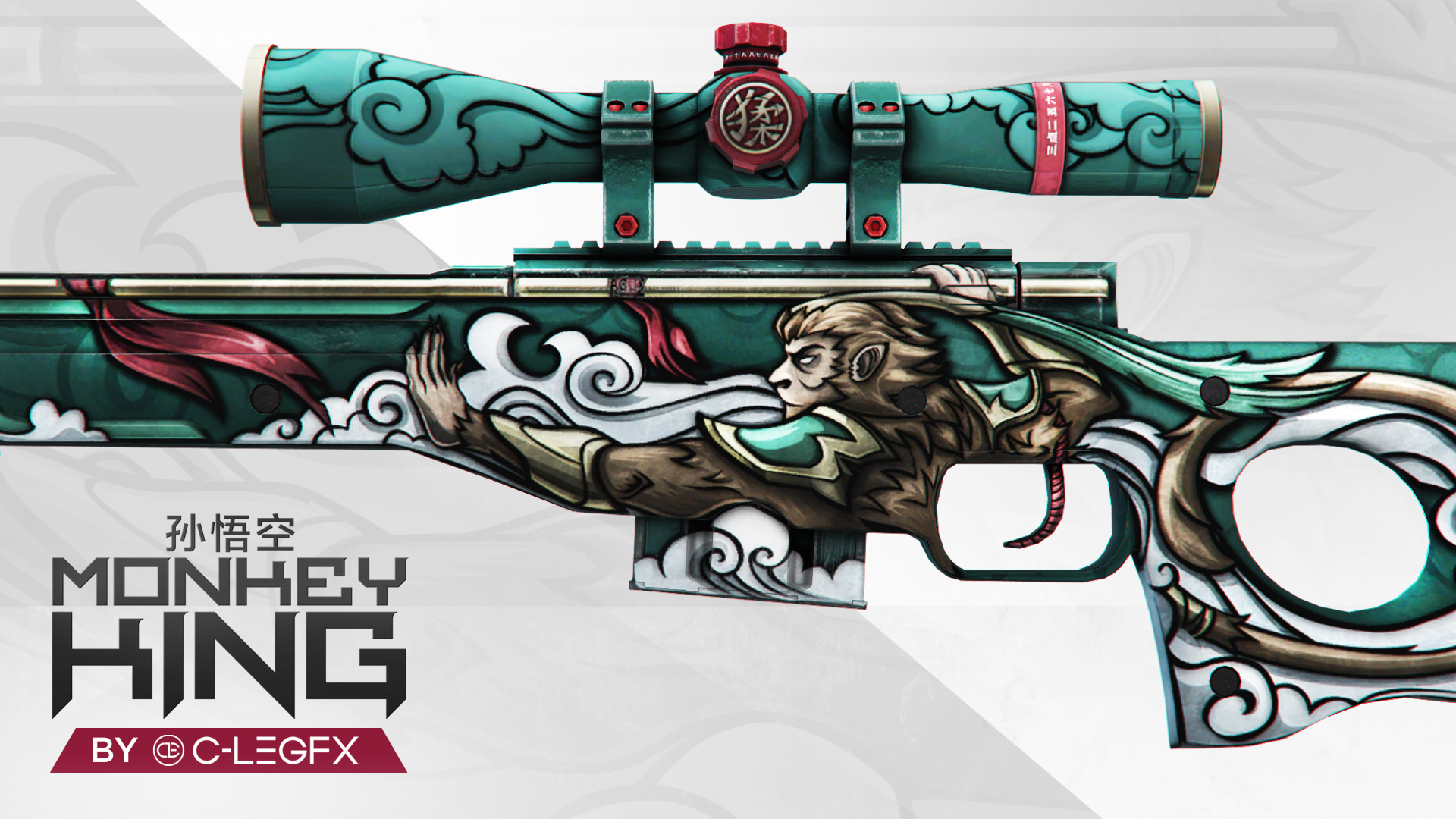 Кс манкей. Обезьяна с AWP. Skin CS go Monkey. Wukong Custom Skins.