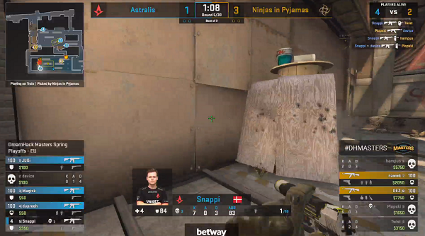 vpgame电竞比分网|DH春季大师赛欧洲区:NiP逆风翻盘2-1淘汰Astralis