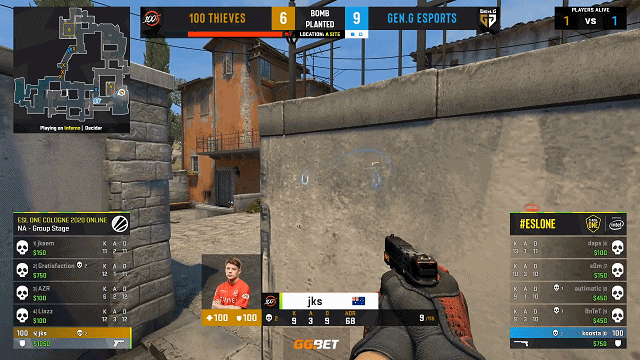 CSGO比分 ESL One科隆：黑豹被Chaos零封；GEN.G败给100T