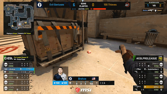 CSGO比分 EPL S12北美区:EG以2-0的总比分击败100T喜提两连胜