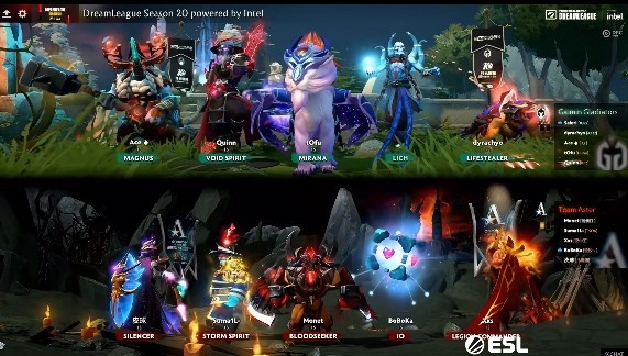 gg在天辉,aster在夜魇.