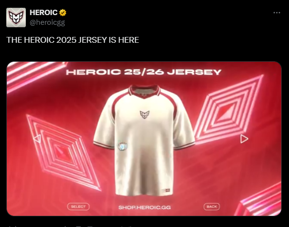 HEROIC战队发布新队服 选手们将穿着新装征战奥斯汀Major