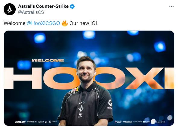 官宣：Astralis 正式签下 HooXi
