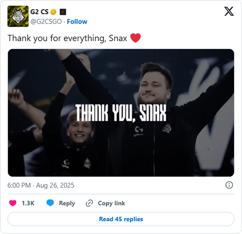 Snax坦承带队信心危机！波兰传奇选手生涯或将终结