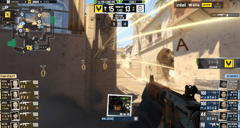小蜜蜂浴火重生！Vitality 2-0 史诗级逆转G2晋级EPL淘汰赛 | ZywOo关键局封神