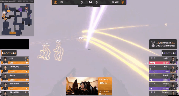 CAC亚洲邀请赛2025爆冷！LVG 0-2不敌3DMAX遗憾出局，加时激战Dust2惜败