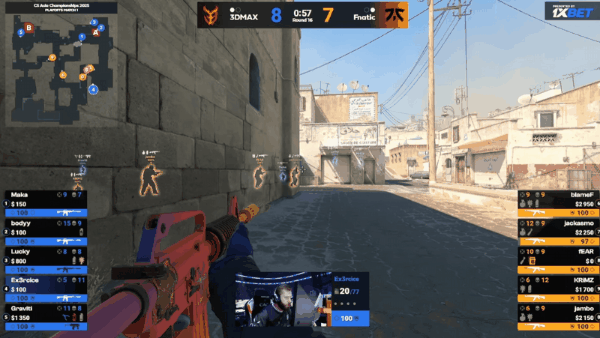 CAC亚洲邀请赛2025：3DMAX 2-1力克FNC，Ex3rcice残局封神，Dust2惊险翻盘