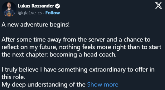 传奇队长gla1ve正式退役！将转型主教练，Astralis黄金时代画上句点
