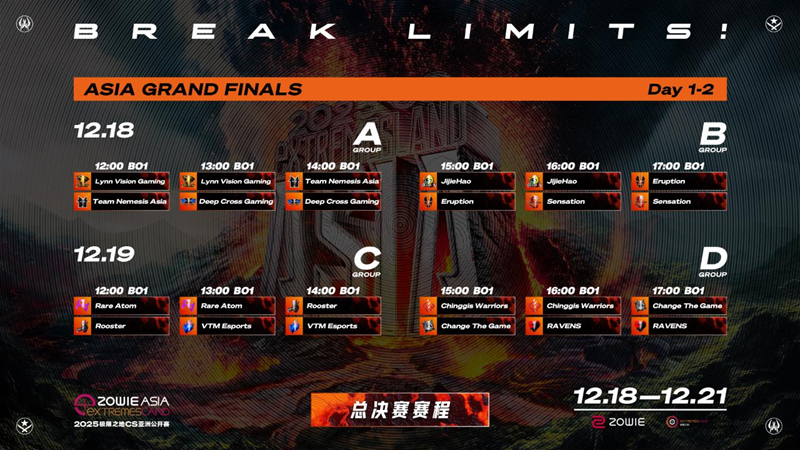 亚洲CS巅峰对决！2025极限之地总决赛12.18上海开战，LVG携RA主场迎战亚太豪强