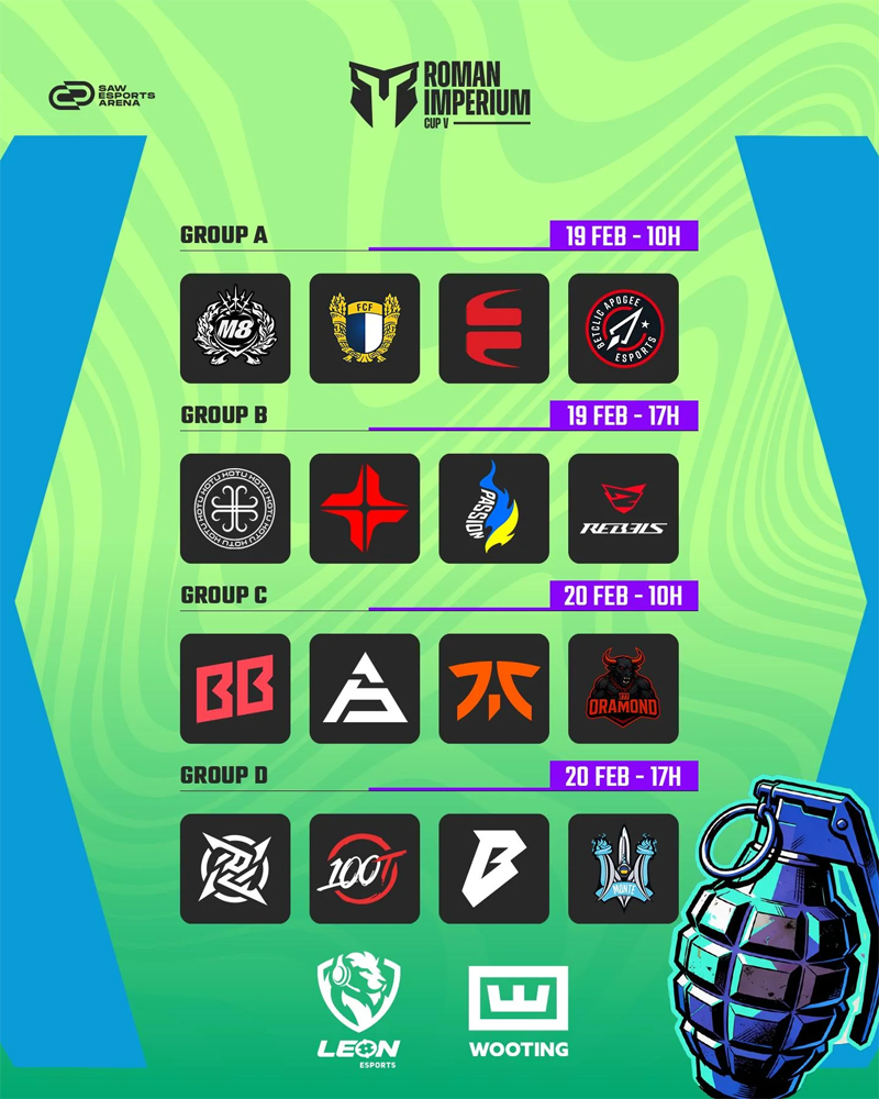 罗马帝国之声杯 第五季主办方公布本届赛事完整赛程：100 Thieves线下首秀对阵NIP
