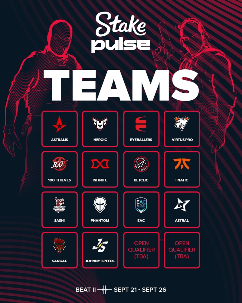100 Thieves拿下Stake Pulse Beat第二季线下赛参赛名额，总奖金60000美元